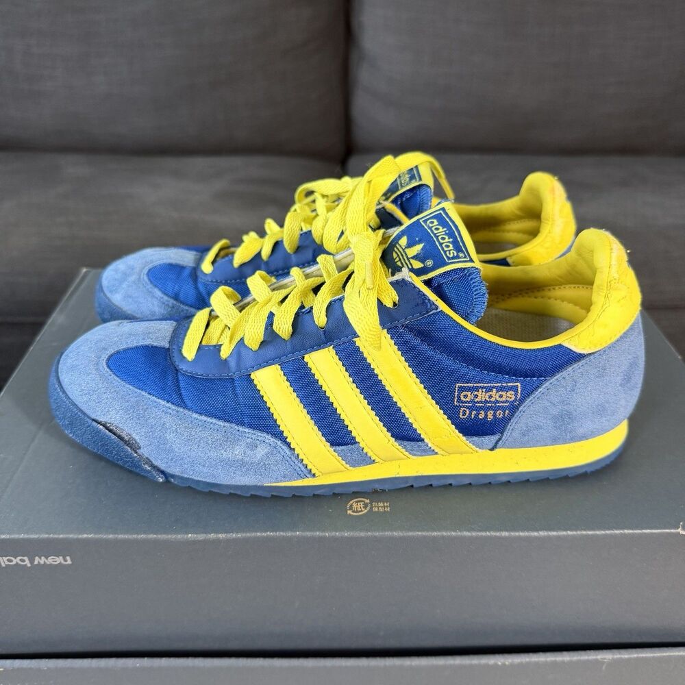 Vintage 2006 Adidas Dragon Blue Orange Retro Sneakers Men's Size 8